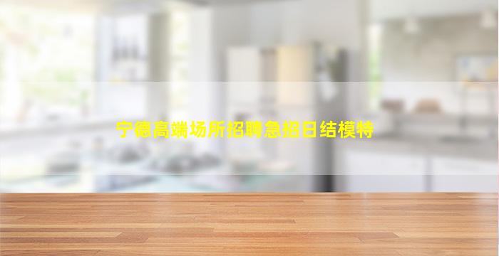 宁德高端场所招聘急招日结模特